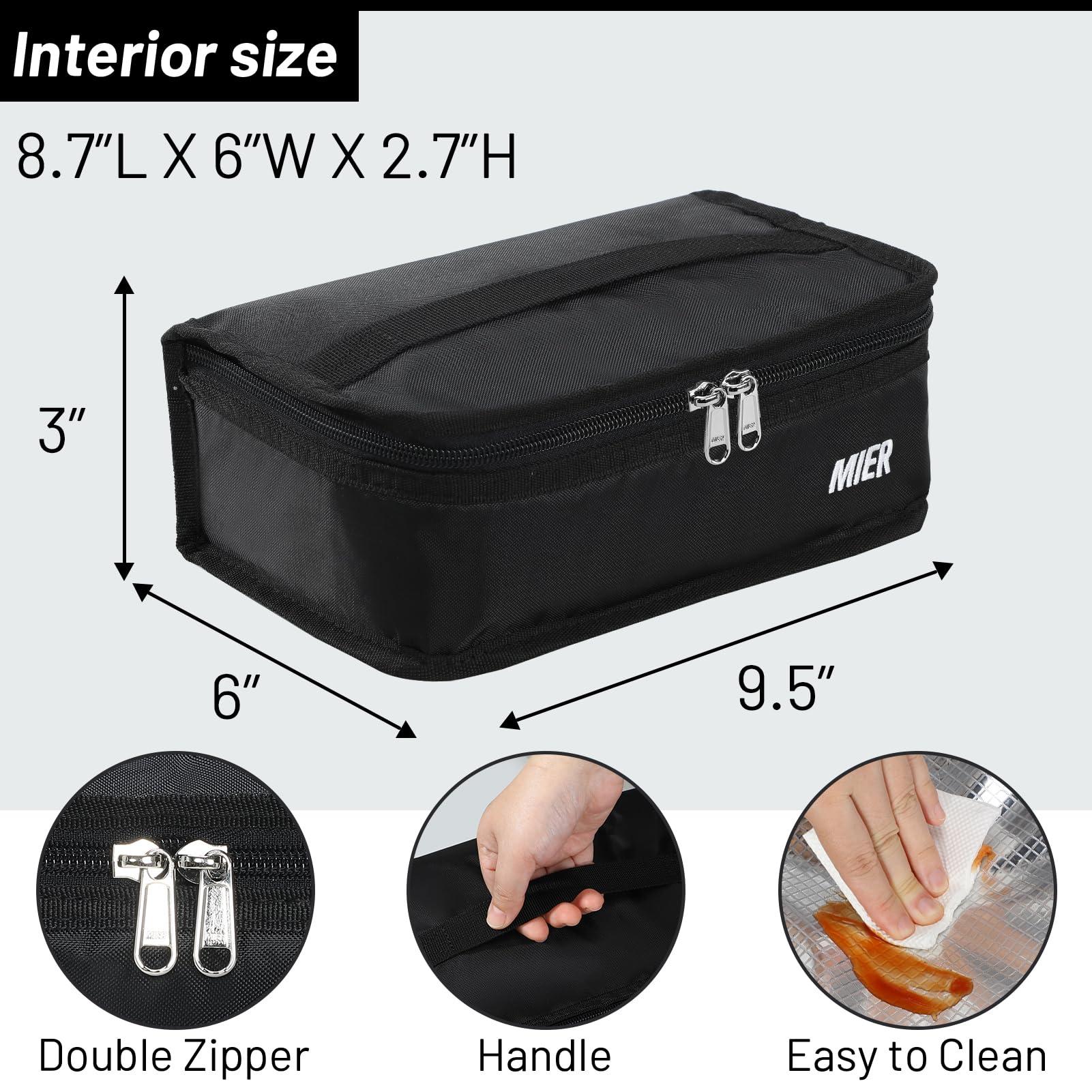 MIER MIER Portable Thermal Insulated Cooler Bag Mini Lunch Bag for Kids, Black