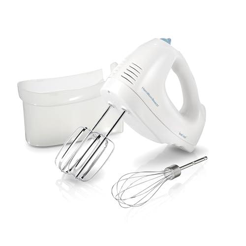 Hamilton Beach Hamilton Beach 6-Speed Electric Hand Mixer with Whisk, Traditional Beaters, Snap-On Storage Case, 250 Watts, White