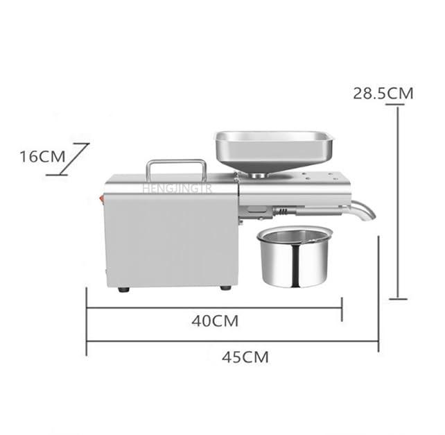 HENGJINGTR HENGJINGTR Portability Oil Press Machine, 610W Electric Cold/Hot Oil Machine 304 Stainless Steel Oil Press Machine for Peanut Sesame Soybean Sunflower Seeds,220v