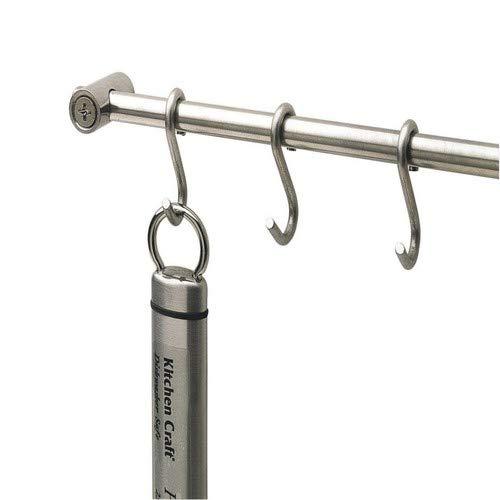 Kitchen Craft Kitchen Craft KitchenCraft KCRACKDL Kitchen Utensils Hanging Rack with 12 Hooks, Easy to Install, Gift Boxed, Stainless Steel, 52 cm, Silver