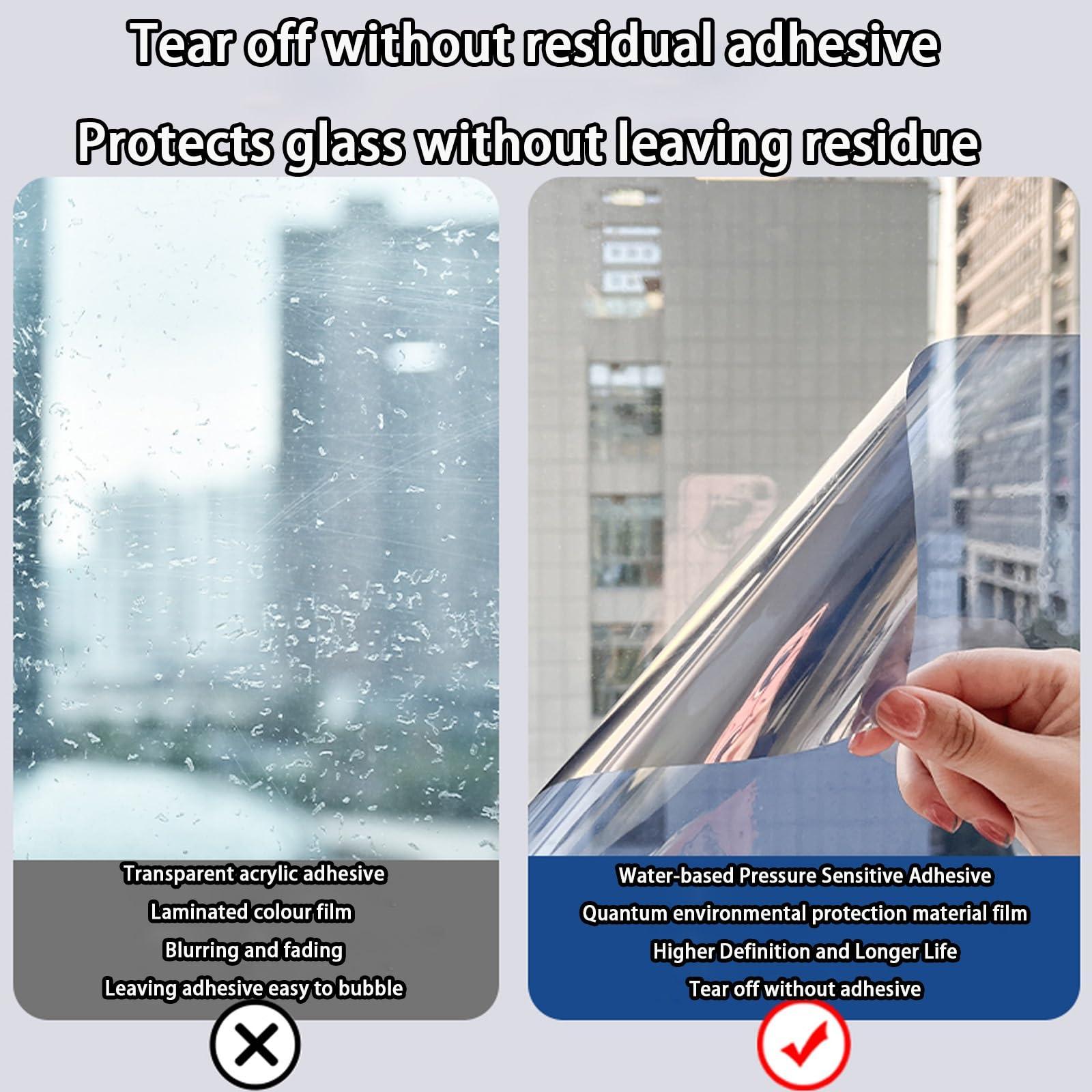 HJXGQJM One-Way Privacy Mirror Reflective Film SilverOne Way Window Film Daytime Privacy Window Tint for Home UV Blocking Mirror Film Heat Control Reflective Glass Film for Home and Office (Color : Silver,