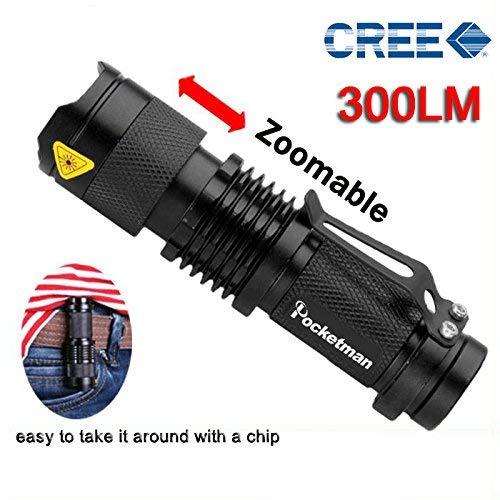 Pocketman Pocketman Mini 3 Modes Cree Q5 7w 300lm LED Flashlight Torch 10 Pack