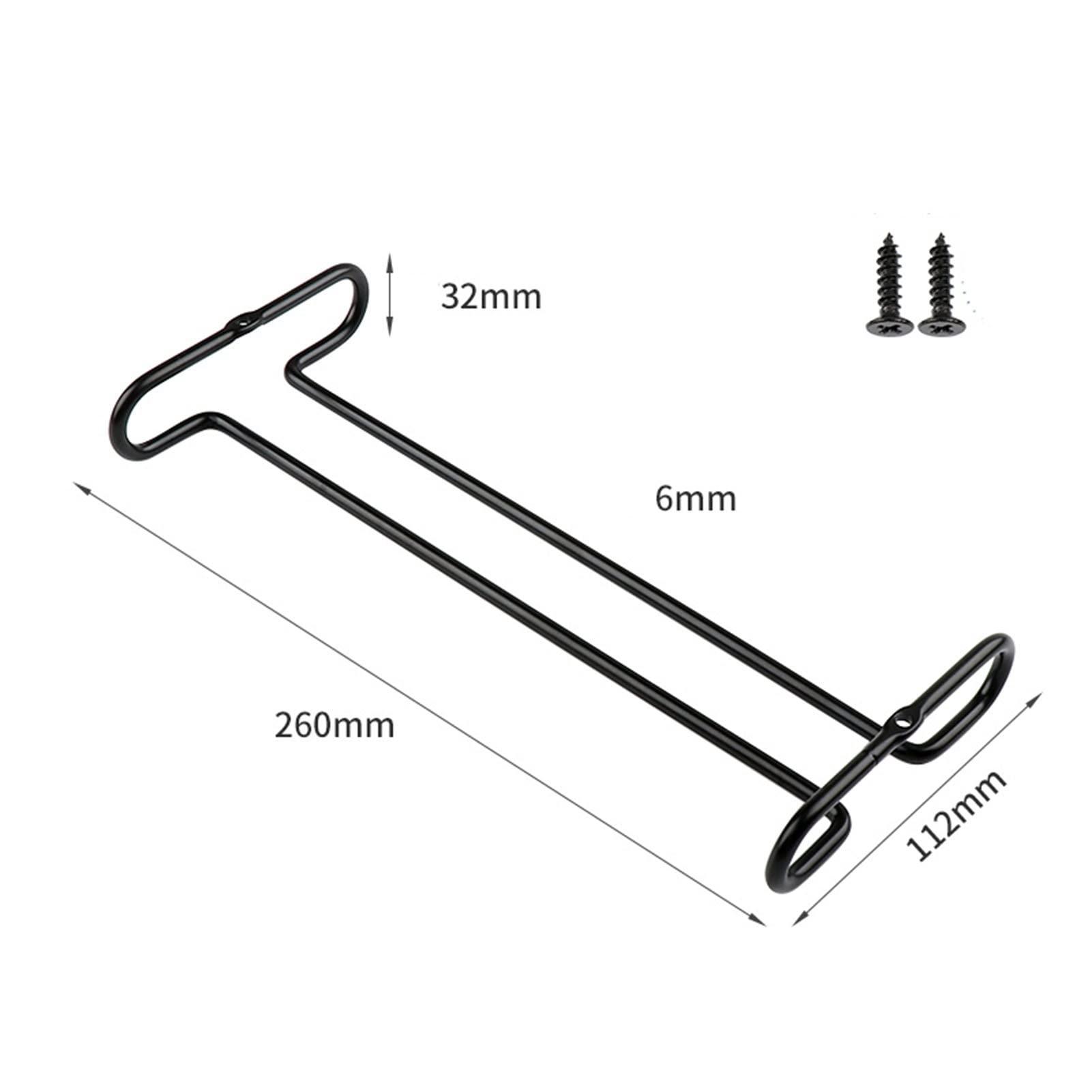 CTVR Aluminum alloy Wine Glass Rack, Stemware Hanger, Under Cabinet Wine Glasses Holder Shelf, Glass Holder Storage Hanger for Kitchen Bar screw installation