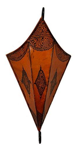 Henna Lamps & Sconces Henna Lamps & Sconces Moroccan Handmade Goat Leather Sconce Henna Tattoo Shade Orange