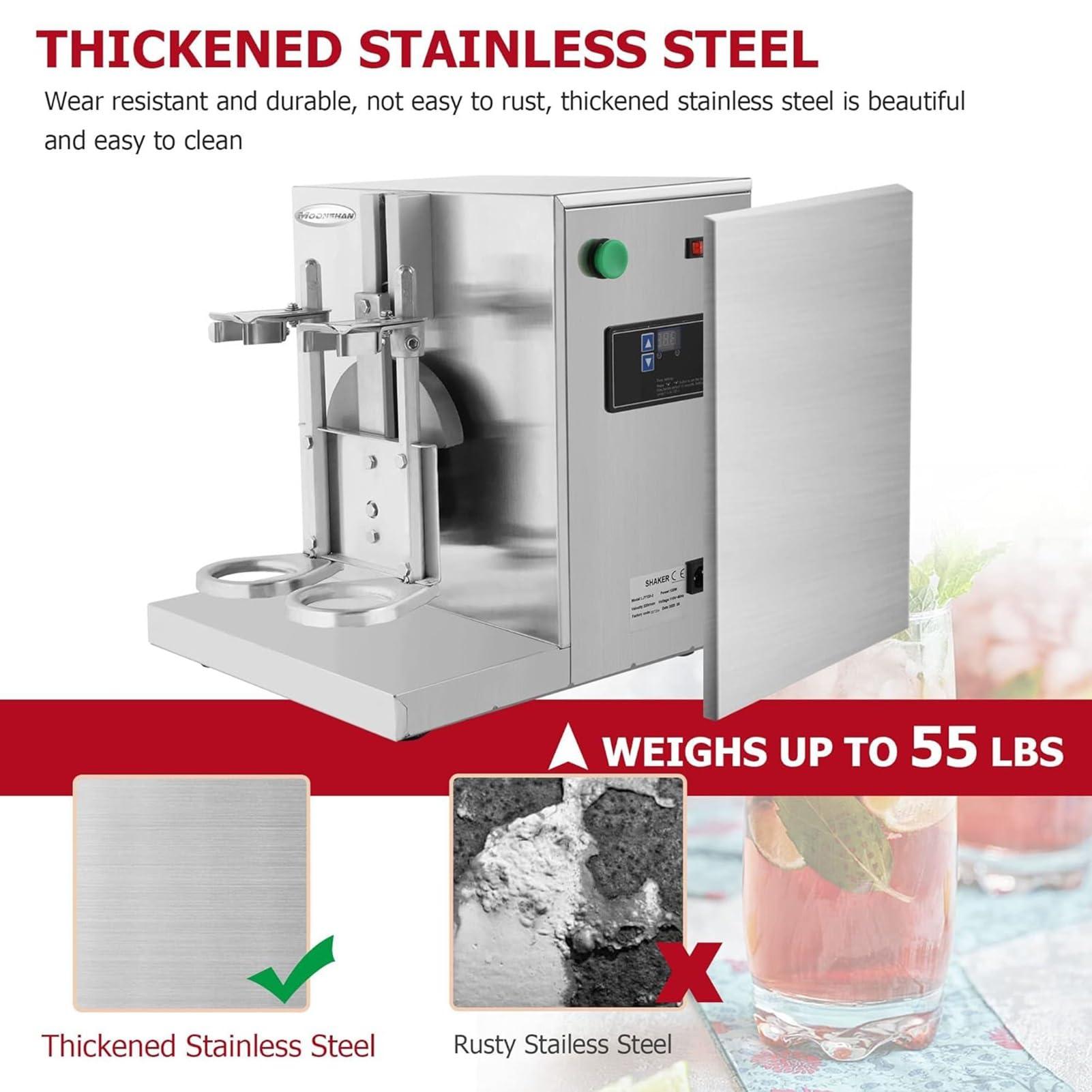 ErnZi Automatic Milk Tea Shaker Machine 360 Electric Double Head Milk Tea Shaking Machine 350ml-700ml Drink Mixer for Bubble Tea Boba Tea Juice Coffee Milk Wine Cocktail