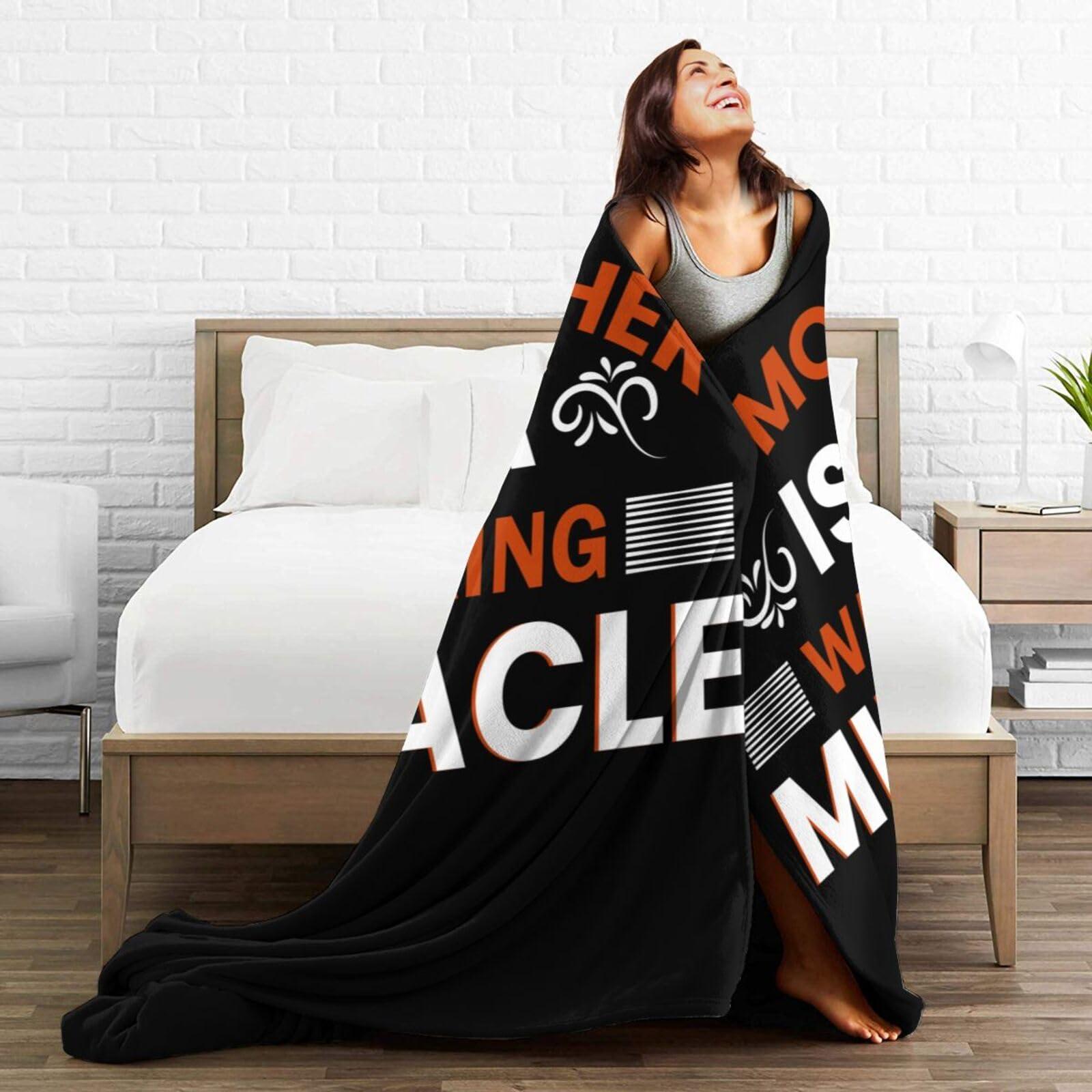 SIYTUAU My Mother is A Walking Miracle Throw Blanket for Couch Bed Sofa Soft Comfortable Blanket 60"x50" Flannel Blankets & Throws