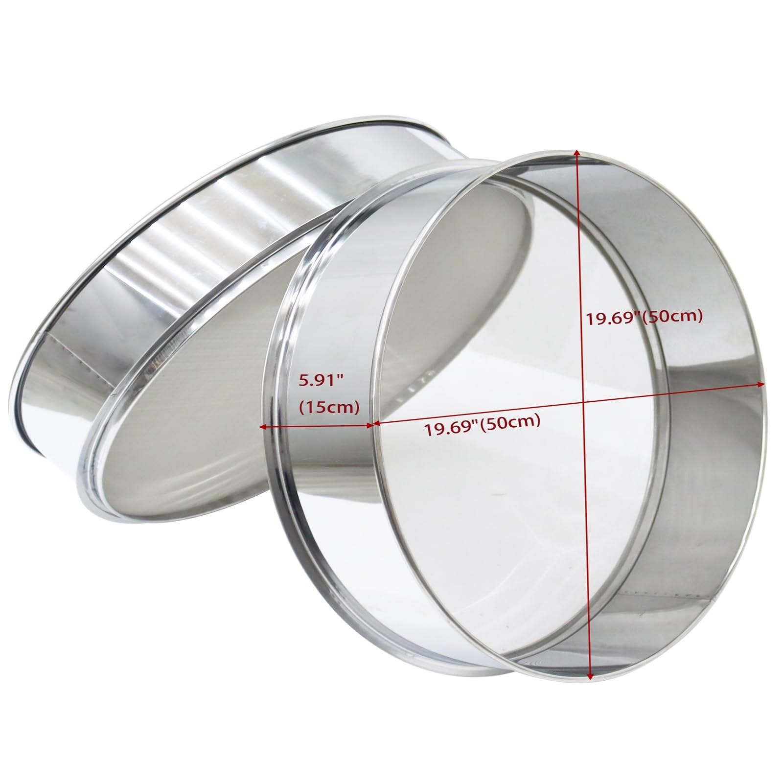 INTSUPERMAI INTSUPERMAI Powder Shaker Electric Sieve Vibrating Screen with 40 and 100 Mesh Screen Stainless Steel Electric Sifter Shaker Machine 110V 19.6 inch