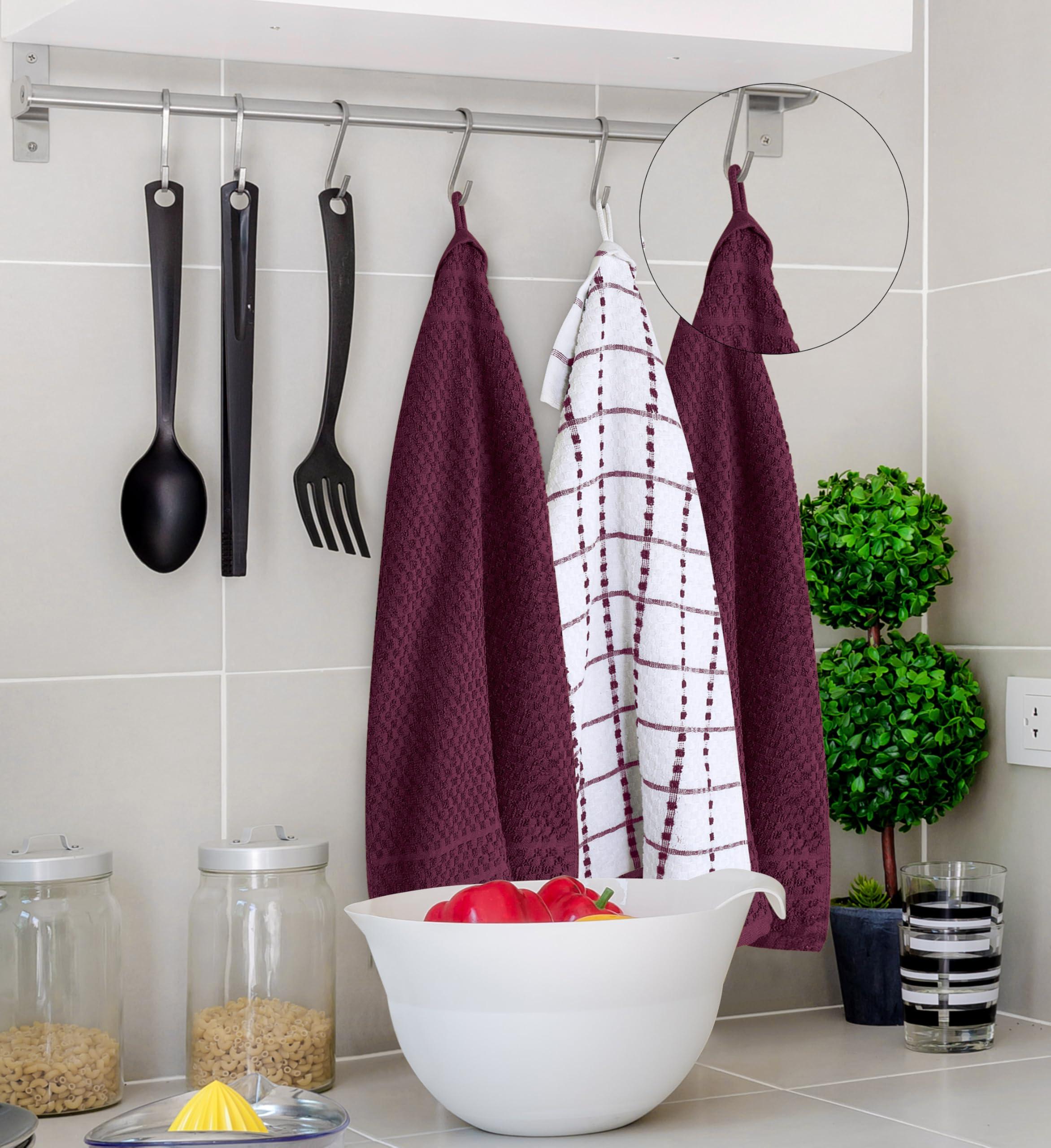 Utopia Towels Utopia Towels Kitchen Towels 12 Pack, 15 x 25 Inches, 100% Ring Spun Cotton Super Soft and Absorbent Linen Dish Towels, Tea Towels and Bar Towels Set (Burgundy)