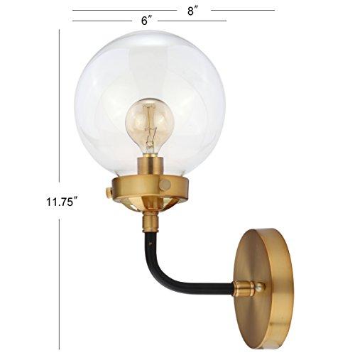 JONATHAN Y JONATHAN Y JYL9009A Caleb 1-Light 6\" Brass Wall Sconce Contemporary Reversible for Bedroom Livingroom Bathroom Hallway, Brass Gold/Black