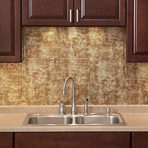 FASDE FASDE Ripple Decorative Vinyl Backsplash 15 sq ft Kit in Bermuda Bronze