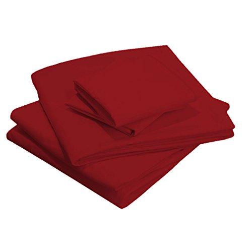 Scala Bedding Scala Bedding 440 Thread Count 100% Egyptian Cotton Italian Finish Flat Sheet with Pillowcases King Top Sheet Burgundy