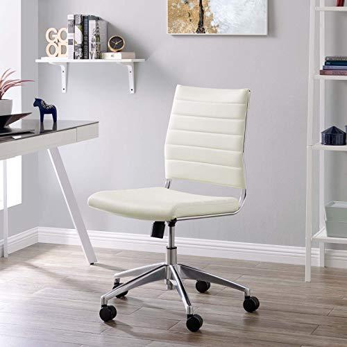 Modway Modway Jive Ribbed Armless Mid Back Swivel Conference Chair In White