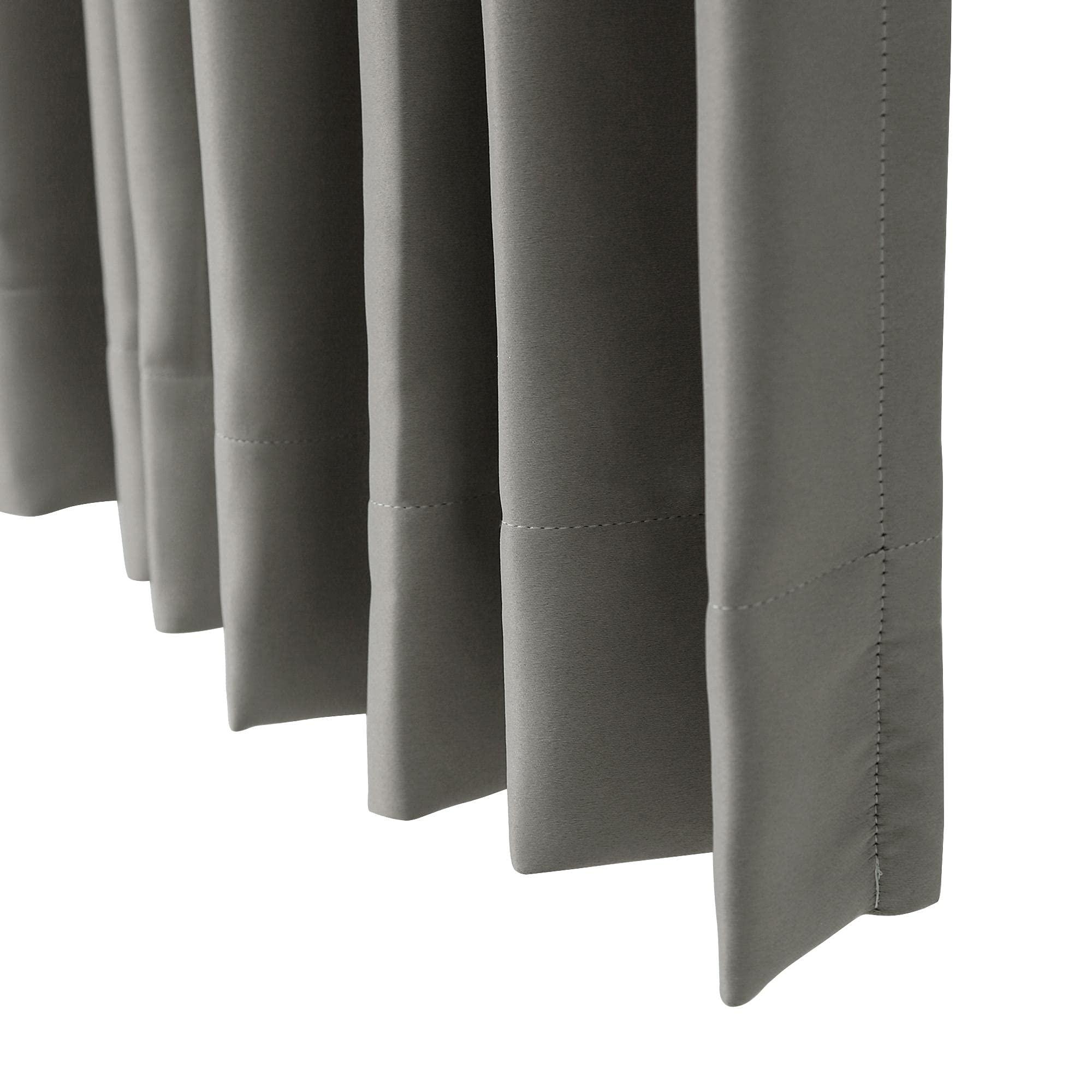 DotheDrape DotheDrape Extra Long Curtain Pinch Pleat Blackout Curtain for Bedroom - Thermal Insulated Room Darkening Curtain for Living Room, 40 x 240 Inch, 1 Panel, Gray