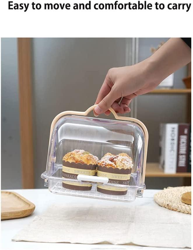 POCHY POCHY Fashion bread box Classic Bread Box Clear Plastic Bread Holder With Large Capacity Roll Top Lid Bread Bin Bread Storage Container Vented exquisite