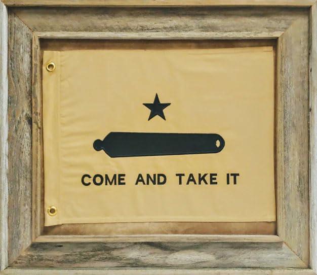 Wall Art Giant Come And Take It Flag With Grommets - Whitewash Frame