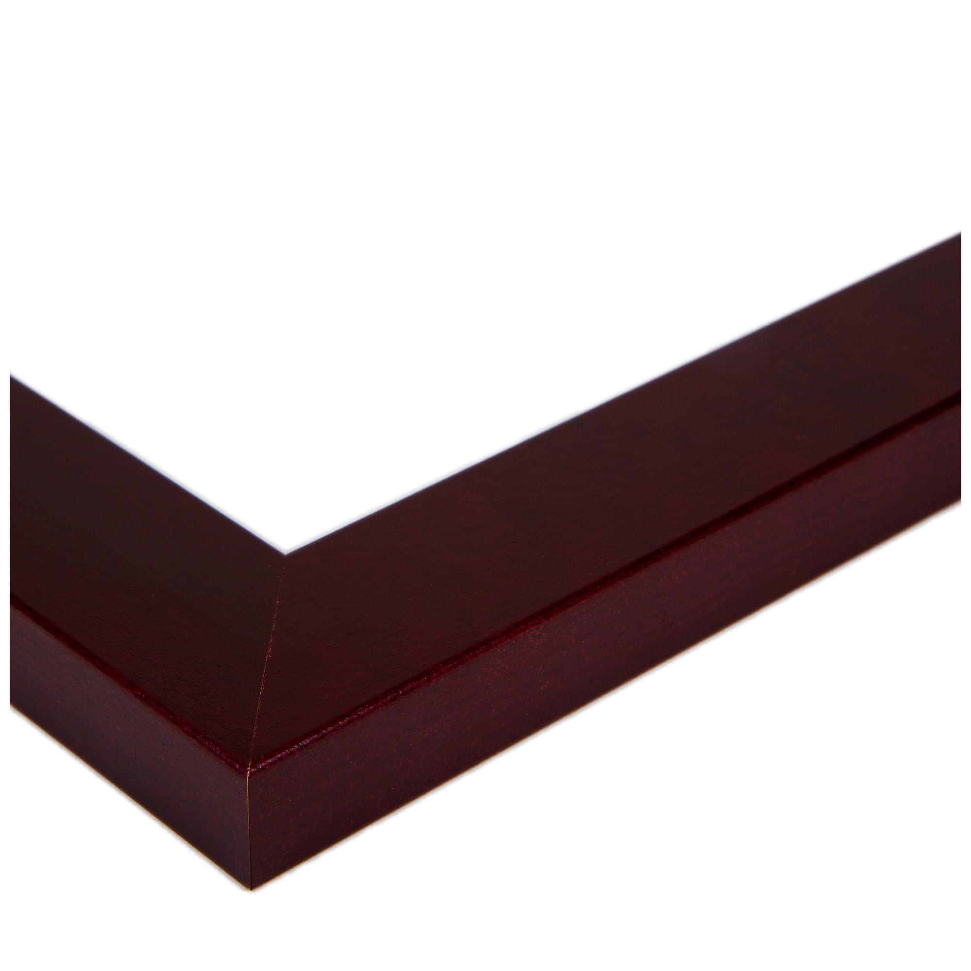 ArtToFrames ArtToFrames 10x13 CM / 3.94x5.12 INCH Red Picture Frame, This 1.25 Inch Custom Wood Poster Frame is Cherry - Comes with Regular Glass and Corrugated Backing (CMWOM0066-71206-YCHY-10x13)