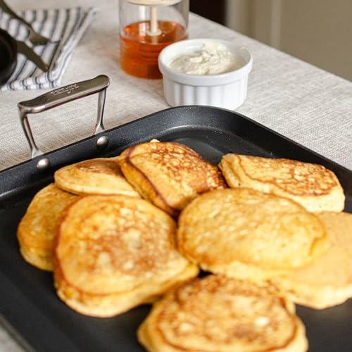 All-Clad All-Clad HA1 Hard Anodized Nonstick Griddle 13x20 Inch Oven Broiler Safe 500F Pots and Pans, Cookware Black