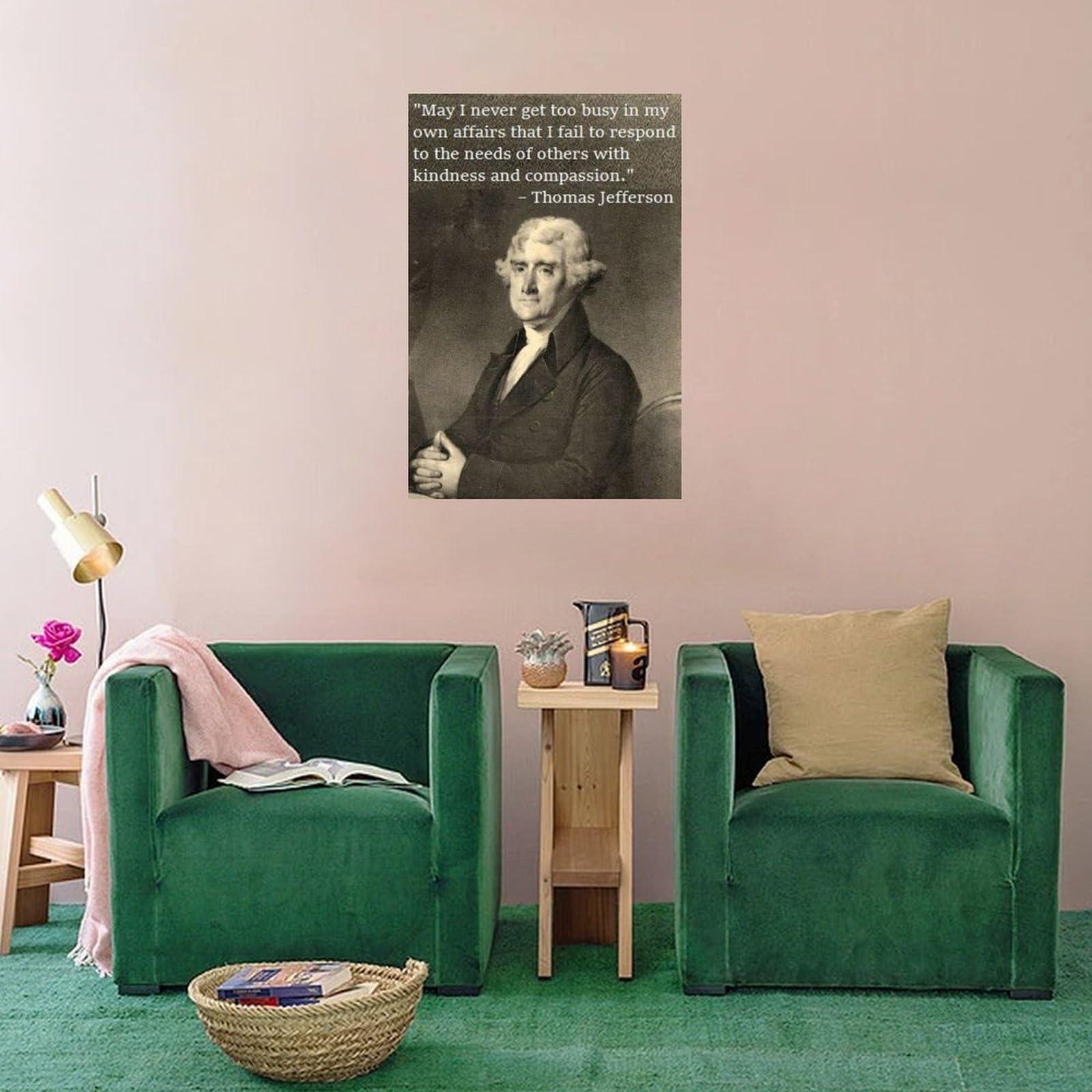 VYIZUNI VYIZUNI Poster with Quotes from Thomas Jefferson, The Founding Father of The United States 3 Wall Poster Art Canvas Printing Gift Office Bedroom Aesthetic Poster Unframed Style 12x18inch(30x45cm)