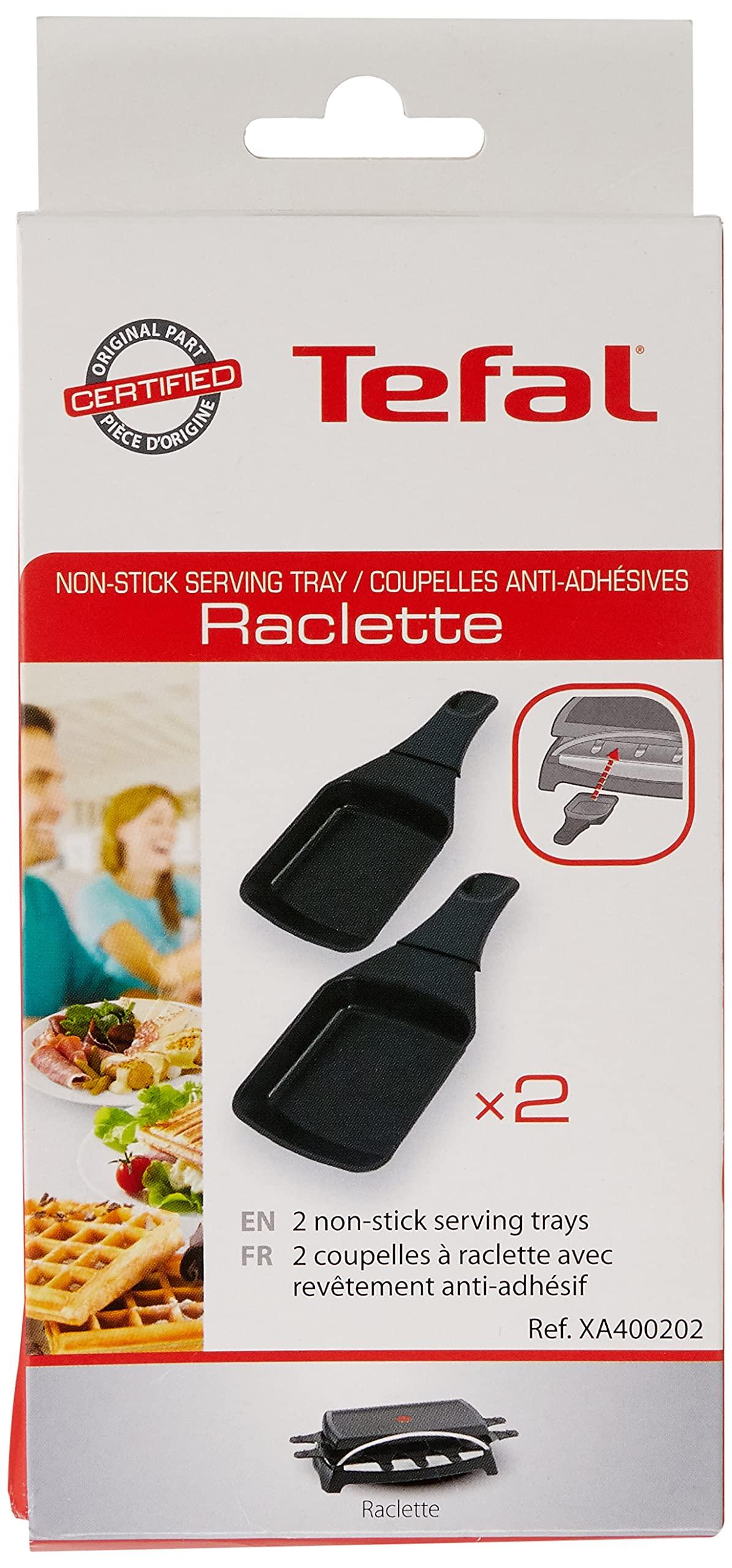 Tefal Tefal XA400202 Accessoires pour Raclette Lot de 2 Coupelles Carres avec Revtement Anti-Adhsif