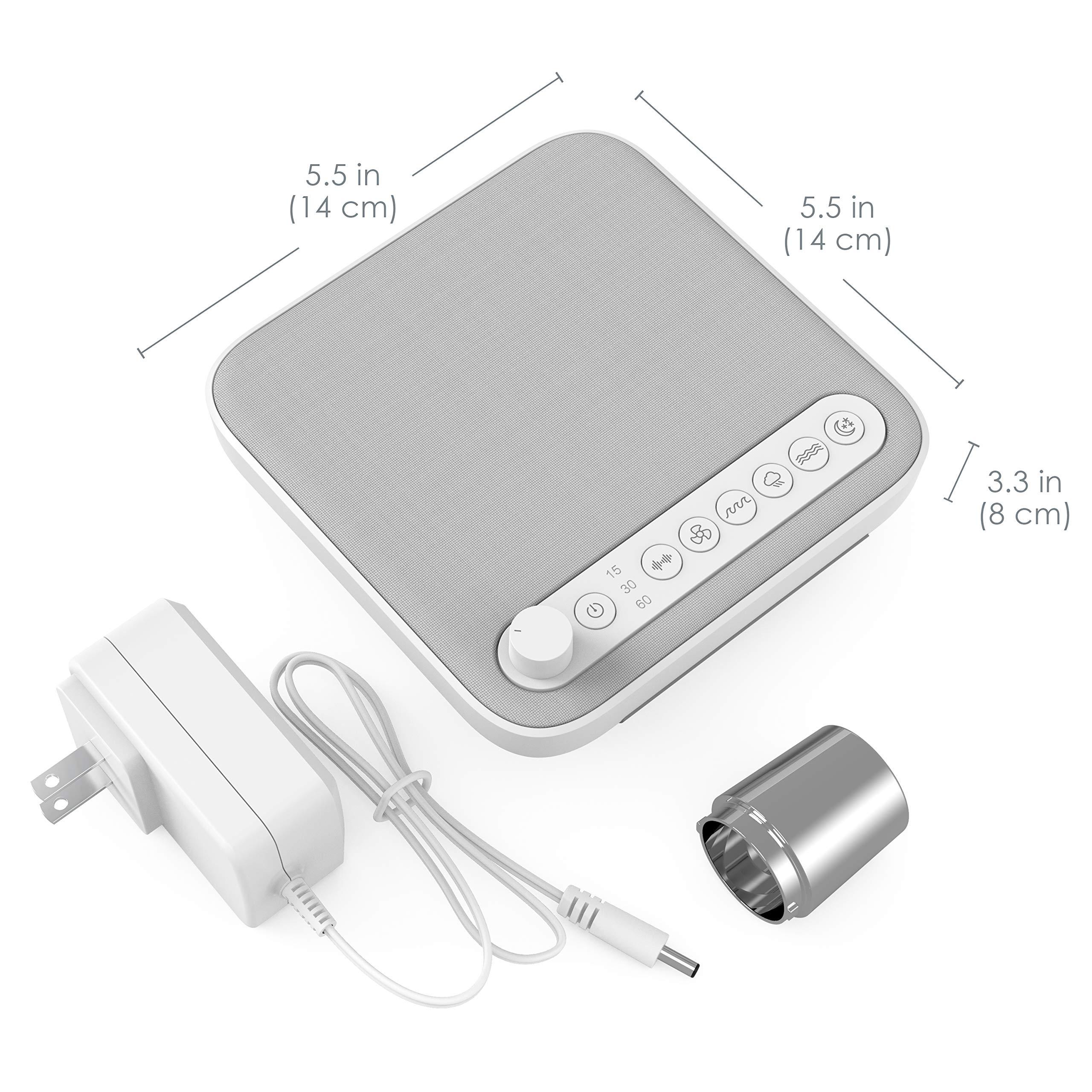 Pure Enrichment Pure Enrichment Wave Premium Sleep Sound Machine with USB Charger - Seamless Looping with 6 Soothing All-Natural Sounds, & Auto-Off Timer - Easily Portable for Travel (White) Patented Design
