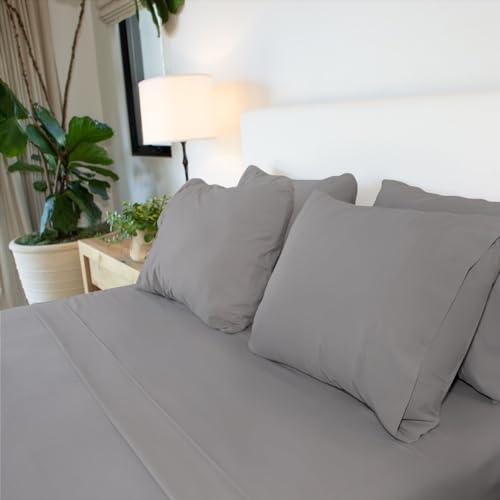 Jennifer Adams Jennifer Adams Lux Collection Sheet Set, 4-Piece Microfiber Sheets & Pillowcases - Ultra-Soft, Breathable and Wrinkle-Resistant for Full Size Bed (Full, Graphite)