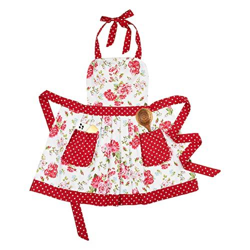 NEOVIVA NEOVIVA Kitchen Aprons with Pockets for Mama and Me, Cute Mother and Daughter Matching Apron Set for Cooking, Baking and Gardening