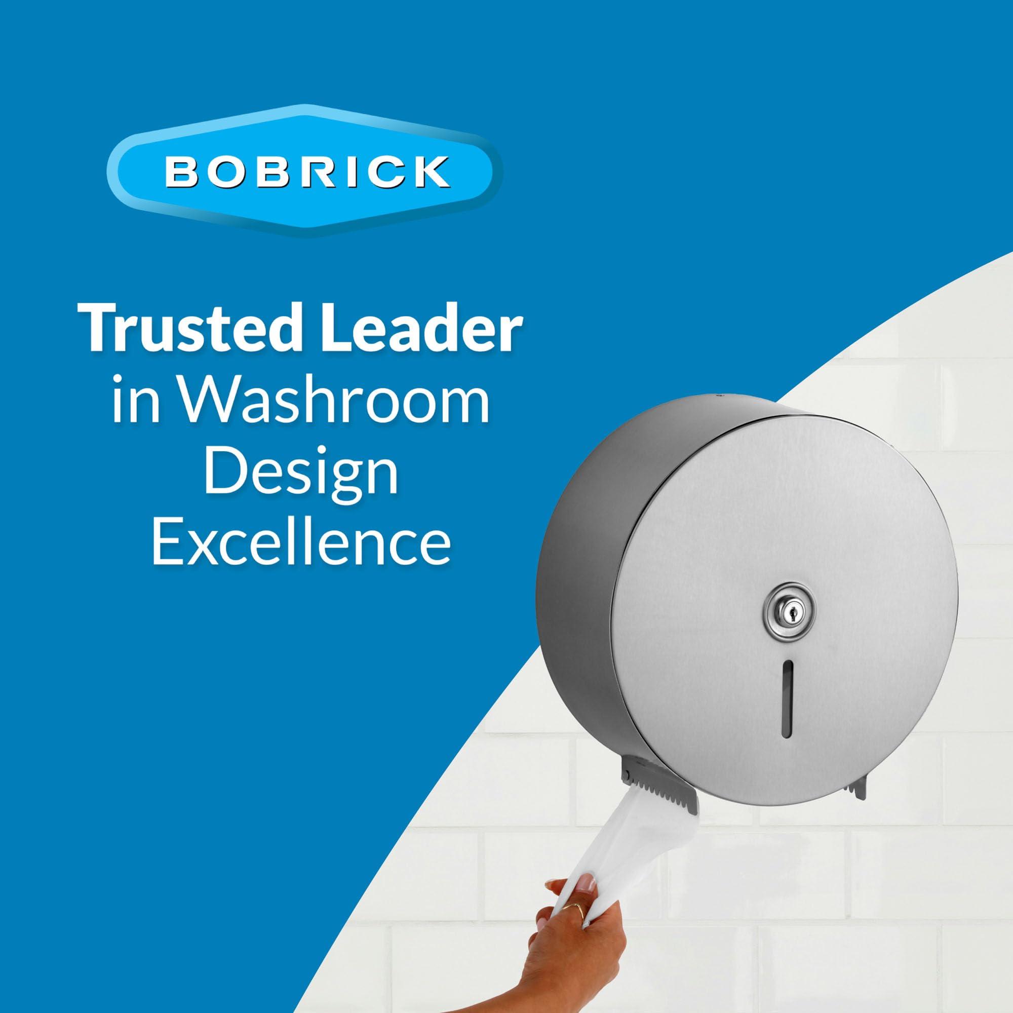 Bobrick Bobrick Single Jumbo-Roll Surface-Mounted Toilet Tissue Dispenser, Satin-Finish Stainless Steel, ADA Compliant, Secure Locking Design, Versatile Roll Compatibility, Durable & Easy-Load Mechanism (Model B-2890)