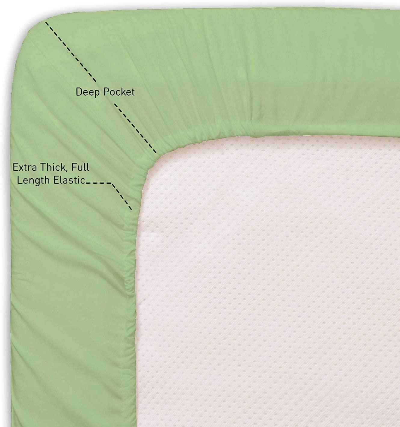 HOME STUFFS Sheet Set Cal King- 72x84 Bed Sheet Set Sage Solid 18 inch Deep Pocket 4 Piece Bed Sheet Set- Fitted Sheet, Flat Sheet & Pillow Luxurious Bedding Set