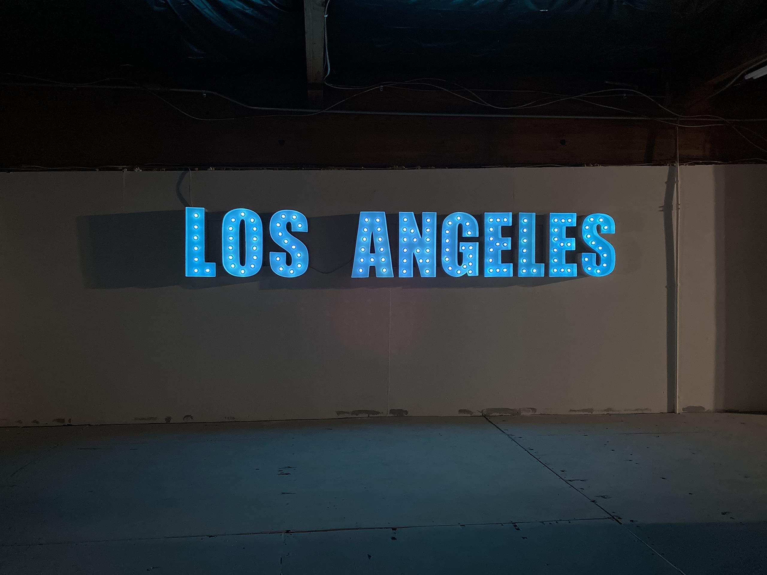 Generic Custom Marquee Sign Letters | Large Marquee Letters 3ft Tall | Marquee Letters 3 feet tall | Bar Sign With Lights | Los Angeles Wall Art (6, White)