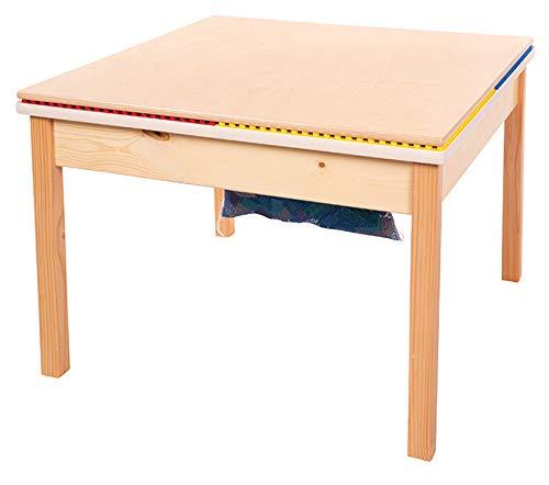 Fun Builder Fun Builder Wood Table-Compatible with Lego Brand Blocks w/Storage Net-ONLY 5-Minute Table Assembly/NO Tools or Hardware Needed(Patent Pending) 27\"x27\" 100% American Made Quality- Ages 5 & UP