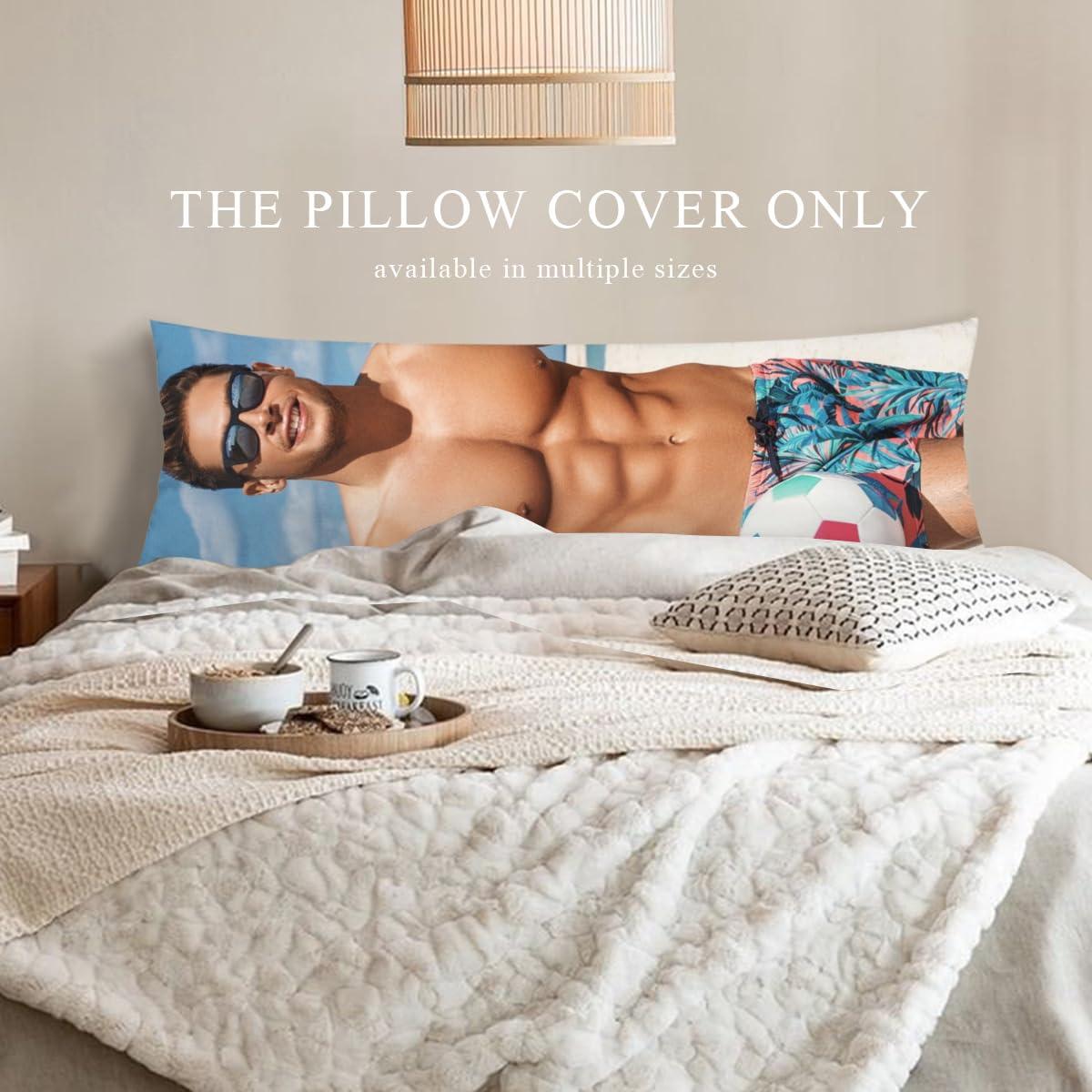 TUSANEII Custom Pillow Case Customized Pillow with Picture Long Body Pillowcase Personalized Throw Pillow Cover, Valentines Anniversary Love Keepsake Gifts Two-Sides Design, Black 54\"x20\"