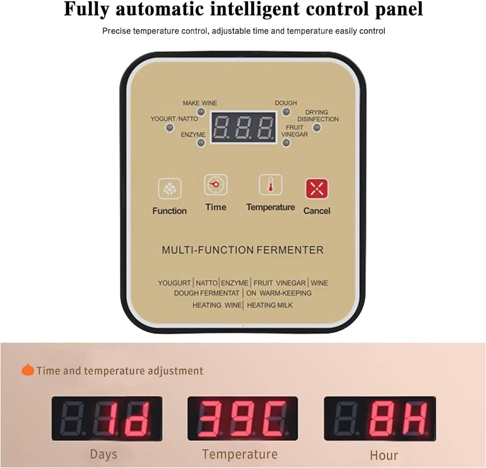 MOUNW MOUNW Commercial Fermentation Machine Yogurt Fermenter, 12L Electric Automatic Intelligent Control Fermentation Machine for Garlic, Yogurt, Pickle, Sweet Rice Wine, Dough, Vinegar and Enzyme