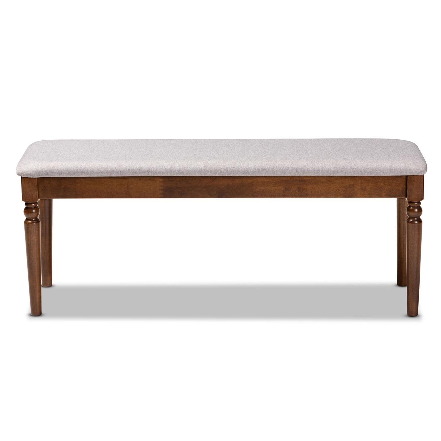 Baxton Studio Baxton Studio Giovanni Modern and Contemporary Grey Fabric Upholstered and Walnut Brown Finished Wood Dining Bench