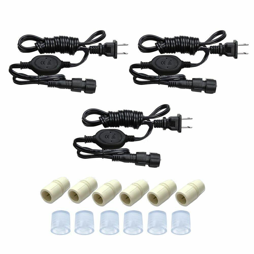 JNTKE JNTKE LED Rope Lights Outdoor Waterproof, 150FT Warm White LED Strip Light, 110V 6500K LEDs Cuttable Connectable Lights for Outside, Deck, Patio, Eaves, Backyards Garden, Christmas Decorations