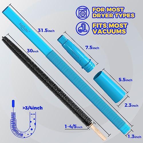 Holikme Holikme 2 Pieces Dryer Vent Cleaner Kit, Dryer Lint Vacuum Attachment and Flexible Dryer Lint Brush, Vacuum Hose Attachment Brush, Blue