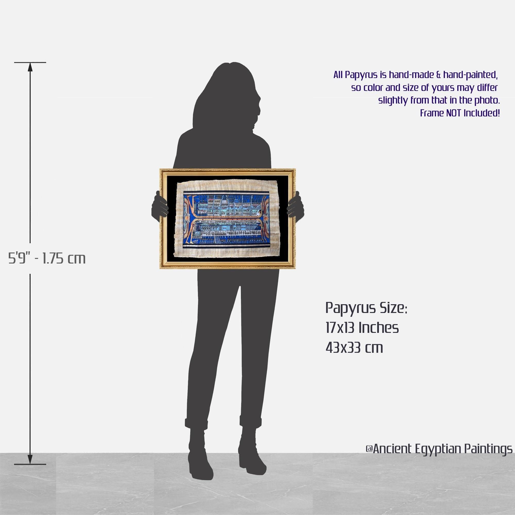 Ancient Egyptian Paintings Celestial Goddess Nut\'s Cosmic Embrace, Ancient Egyptian Papyrus Art Painting, Goddess of The Sky & Heavens, Bedroom Wall Art, 17x13 Inches