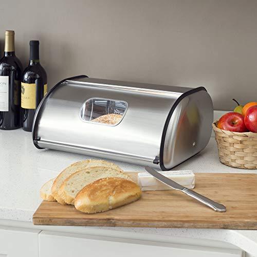 Home Basics Home Basics Stainless Steel Bread Box, Silver