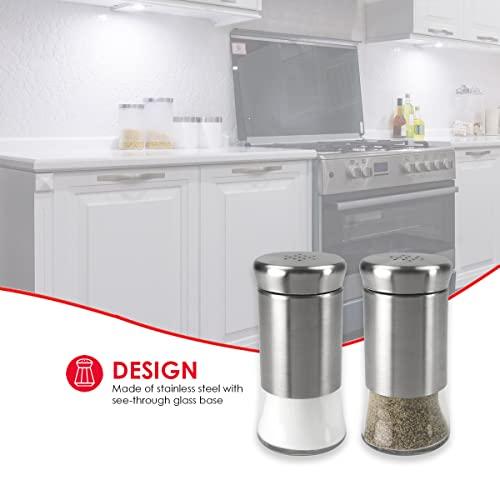 Home Basics Home Basics 2 Piece Essence Salt & Pepper Shaker, Multicolored, Silver