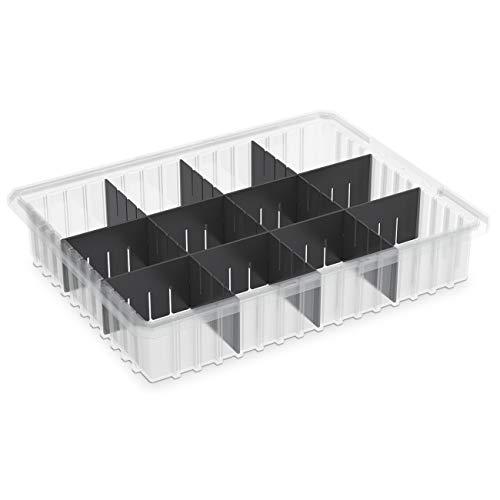 Akro-Mils Akro-Mils 33224 Akro-Grid Plastic Slotted Dividable Modu Box Stackable Grid Storage Tote Container, (22-3/8-Inch L x 17-3/8-Inch W x 4-Inch H), (6 Pack), Red