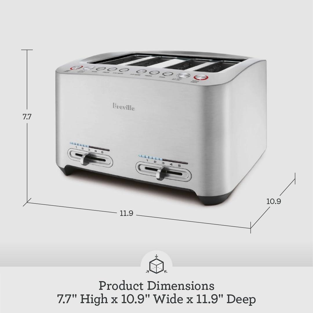 Breville Breville Die-Cast Smart Toaster, 4-Slice, Brushed Stainless Steel