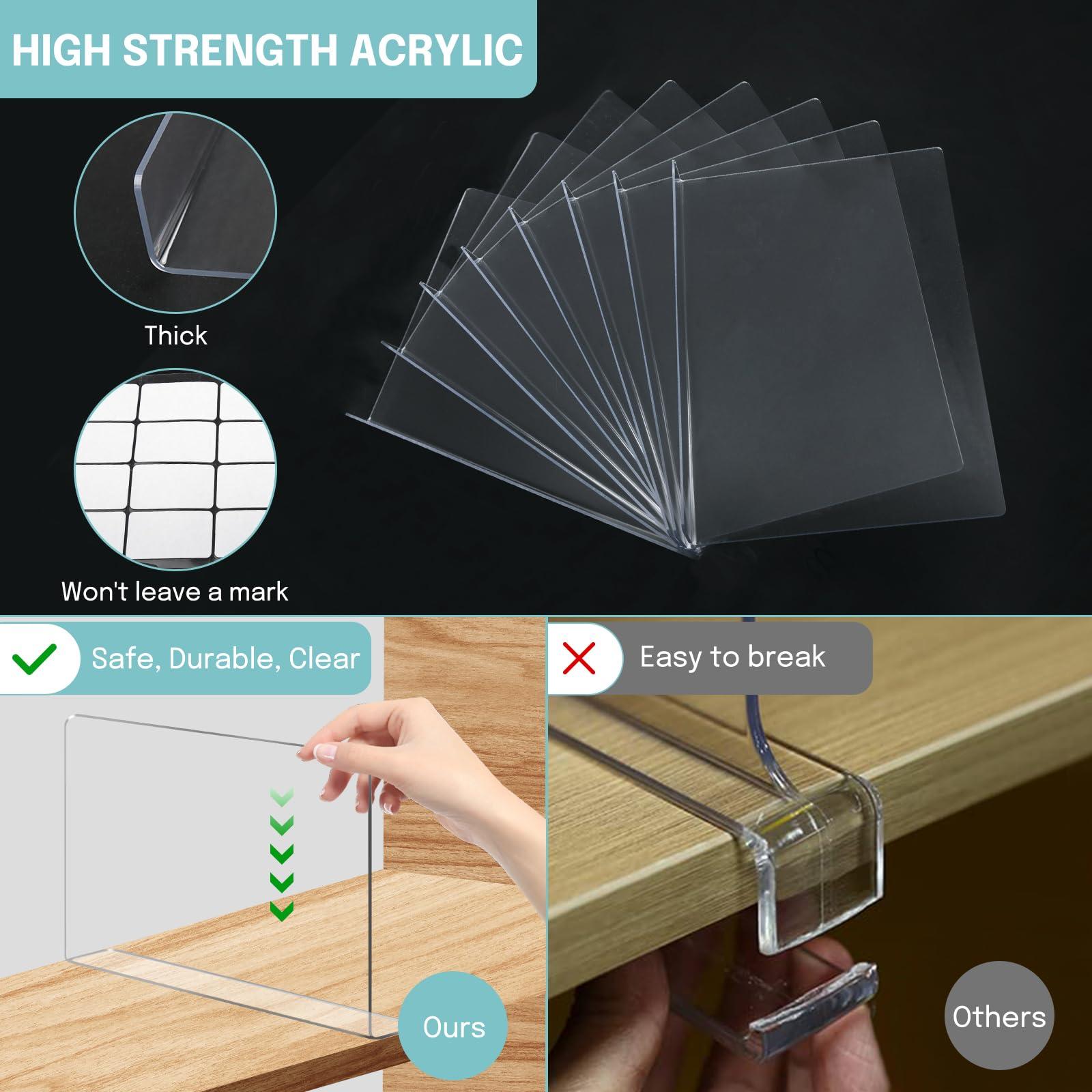 Harava Harava Shelf Dividers for Closet Organization: Durable Clear Acrylic Divider Organizer for Shelves - Vertical Adjustable Shelving Separators for Clothing Purse