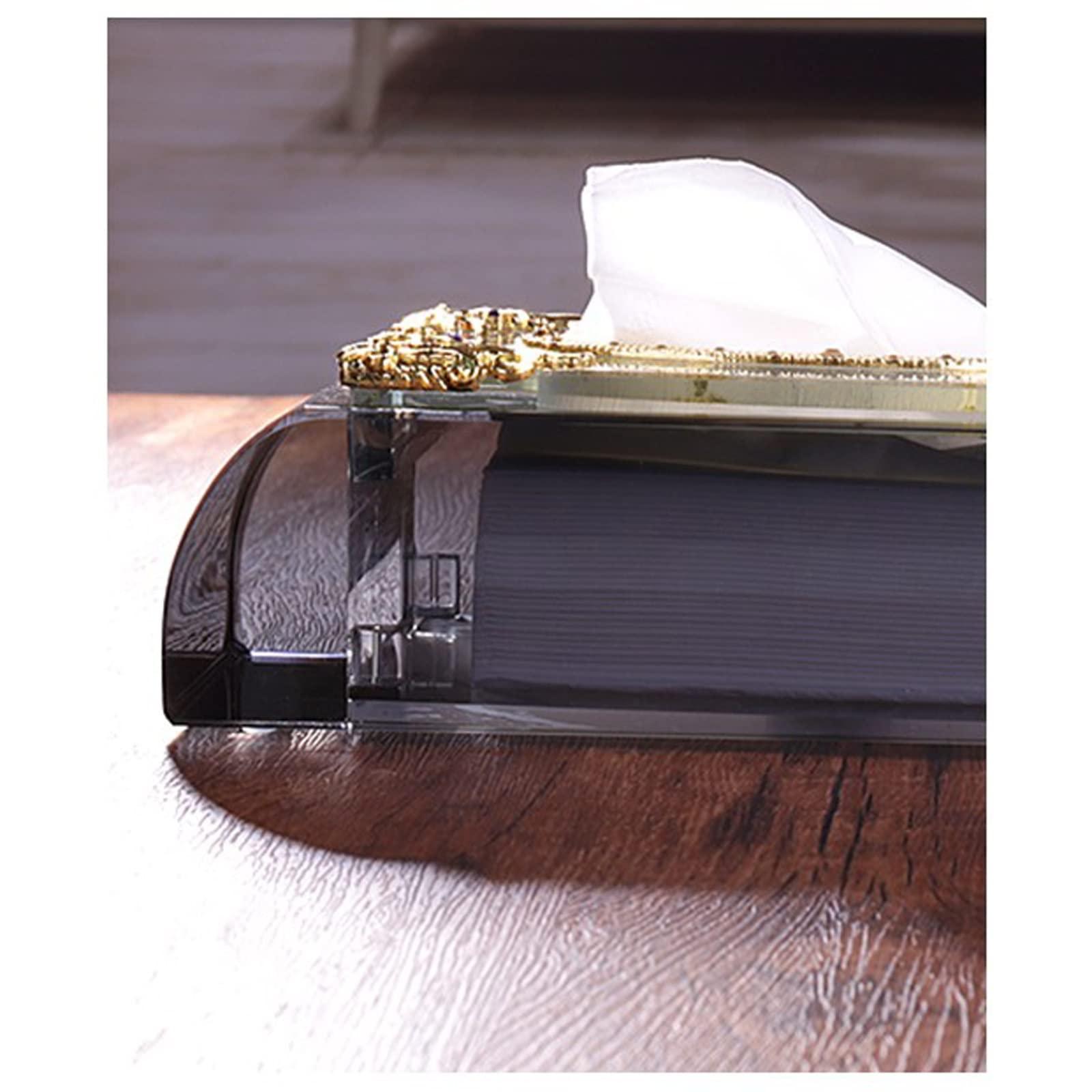 BONAD Tissue Holder Box Crystal Glass Tissue Box Cover Rectangular Elegant Tissue Holder Decorative Napkin Container for Dresser Bedroom Bathroom Dining Room and Living Room Tissue Holder Case (Color : 1)