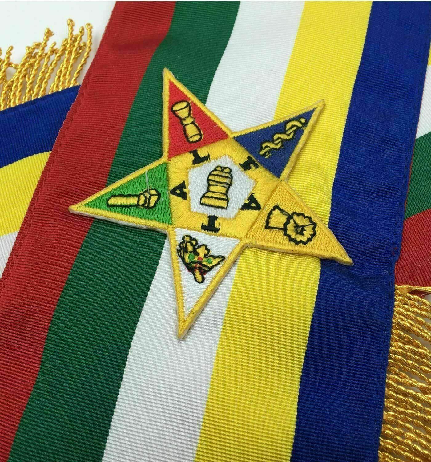 Ayaan Products Ayaan Products Masonic Order Eastern Star Sash, OES SASHES, MASONIC SASHES, 5 Pieces Set