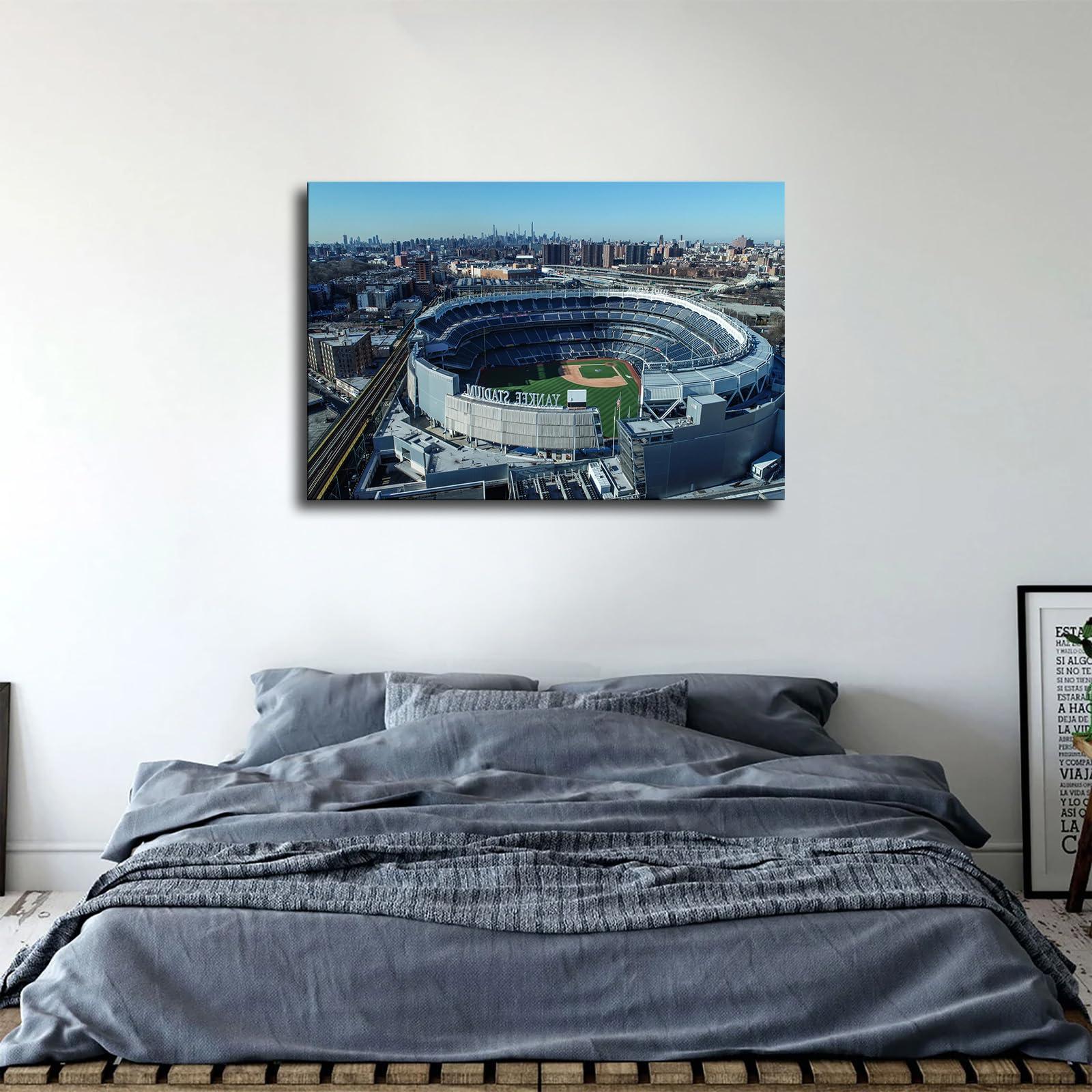 lawkda Yankee Stadium Poster Canvas Printing Art Home Private Space Public Place Wall Decoration (2436inch Unframed)