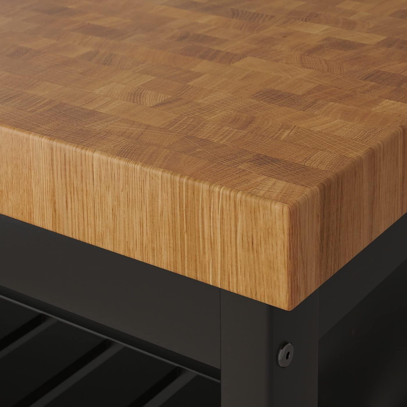 IKEA Ikea Vadholma Kitchen Island Black Oak 49 5/8x31 1/8x35 3/8 203.591.54