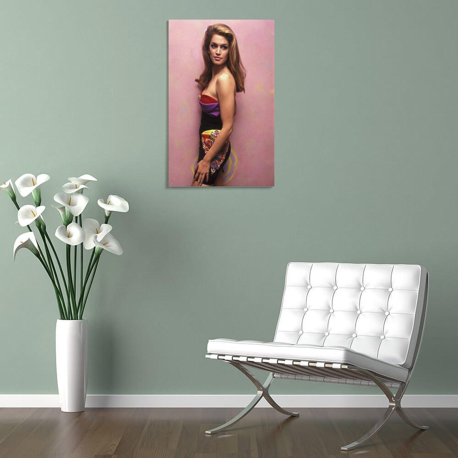 HOTOS HOTOS Cindy Crawford Supermodel Poster (15) Poster Decorative Painting Canvas Wall Art Living Room Posters Bedroom Painting 20x30inch(50x75cm), Frame-style