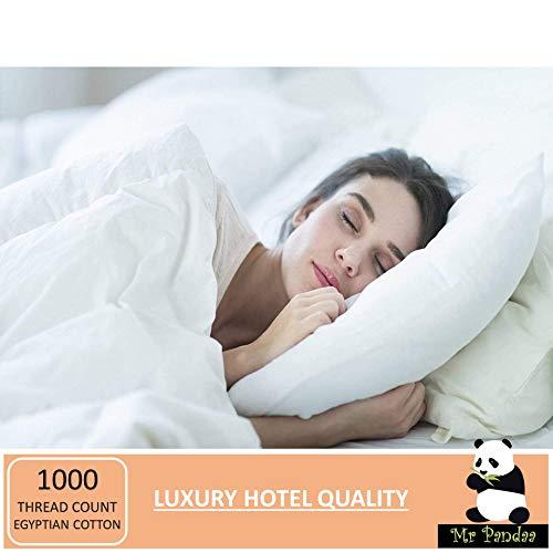 Mr Pandaa Split Top Cal-King Sheet Set for Adjustable Flex Top Mattress 100% Egyptian-Cotton, 1000-Thread-Count, Split Head Sheet Set 39\" Split at Top - 20\" Deep-Pocket [Cal-King- 39\" Split, Light Grey]