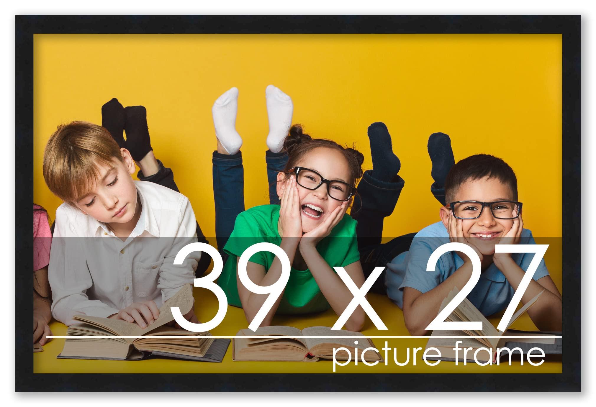 Poster Palooza Poster Palooza 39x27 Contemporary Black Wood Picture Frame - UV Acrylic, Foam Board Backing, & Hanging Hardware Included!