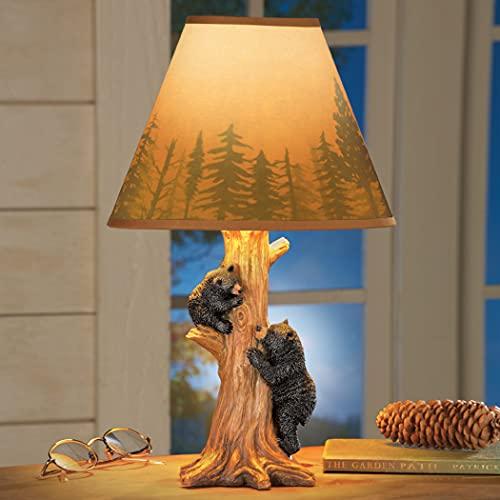 Collections Etc Collections Etc Rustic Climbing Bear Family Northwoods Lamp,14 3/4" H