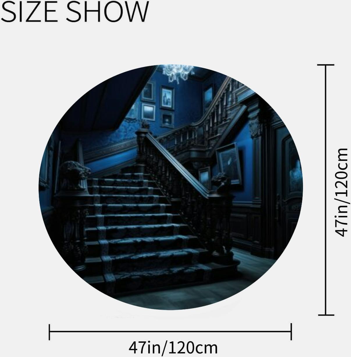 ZaCosy Computer Chair Mat for Hardwood Floor Gaming Rug Carpet Desk Office Chair Mat Floor Mat for Office Chair Gaming Room Stairs an Enchanted Mansion Blue Tones